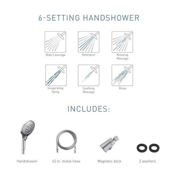 Engage 6-Spray 5.5 in. Single Tub Wall Mount Handheld Adjustable Shower Head in Oil Rubbed Bronze Engage 6-Spray 5.5 in. Single Tub Wall Mount Handheld Adjustable Shower Head in Oil Rubbed Bronze