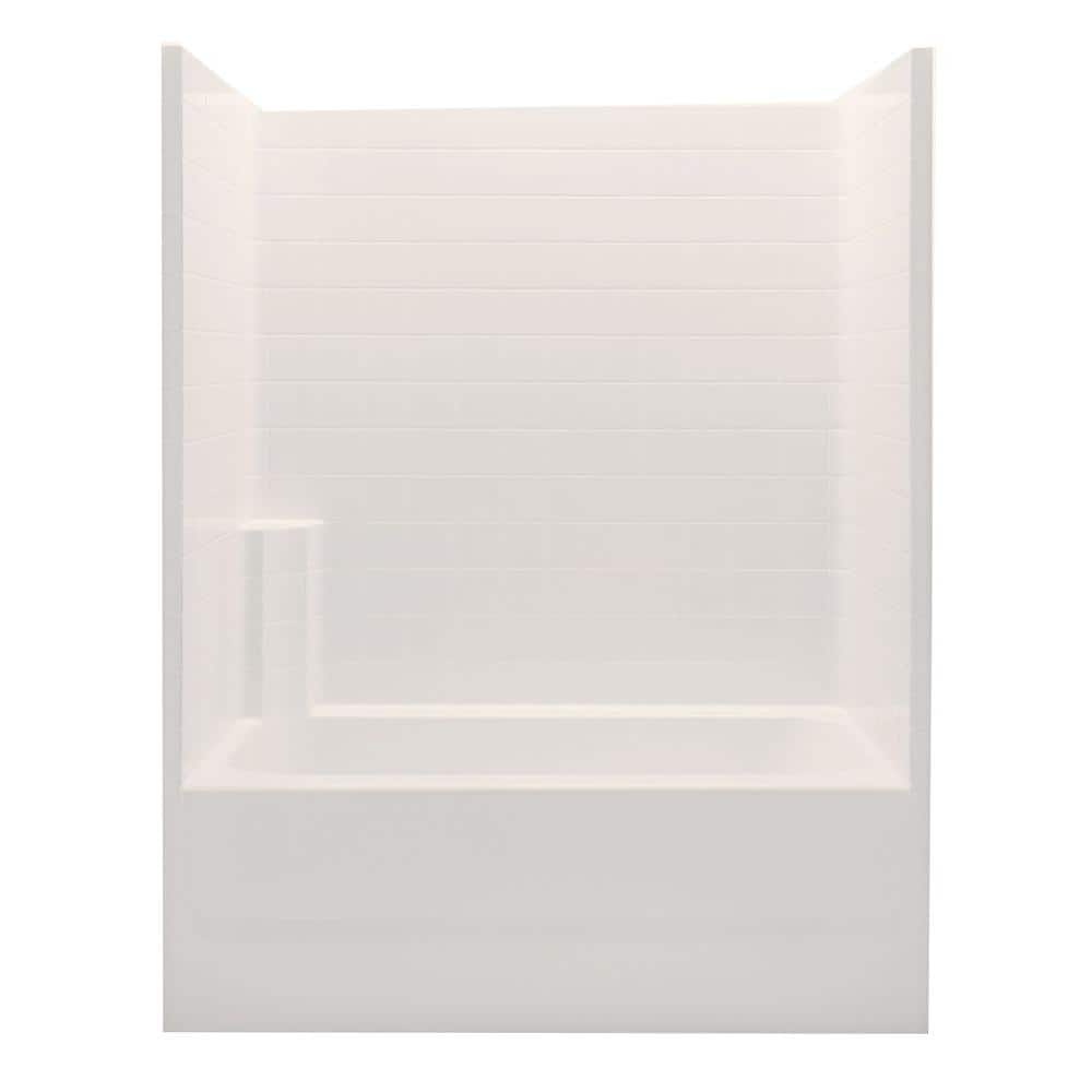 Everyday 60 in. x 32 in. x 72 in. 1-Piece Bath and Shower Kit with Left Dra