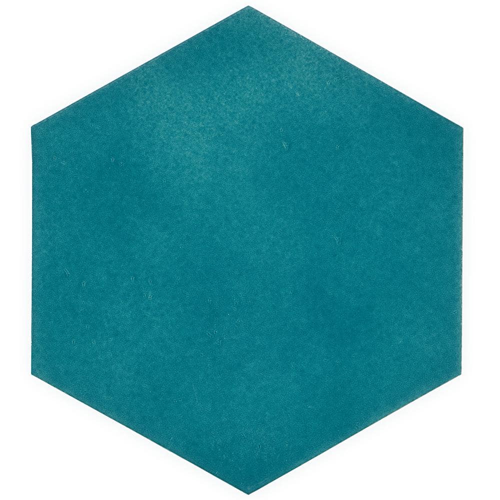 Triton 7" x 8" Glossy Green Hexagon Porcelain Tile