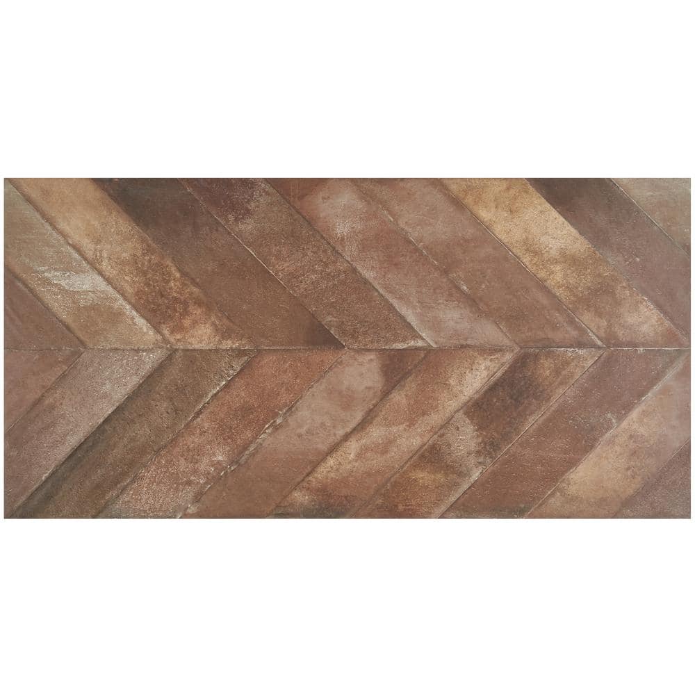 Nord 24" x 48" Tobacco Brown Porcelain Stone Look Tile