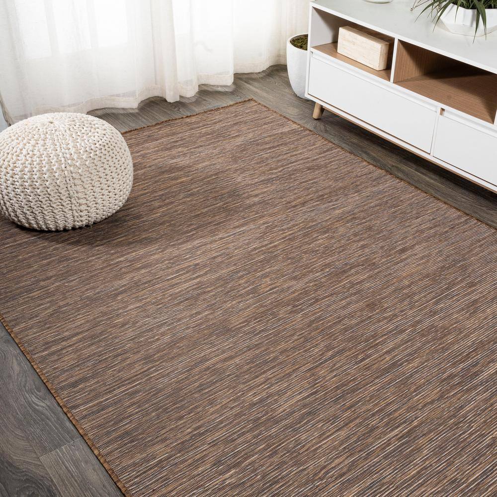 Ethan Brown Flatweave Synthetic 8' x 10' Area Rug