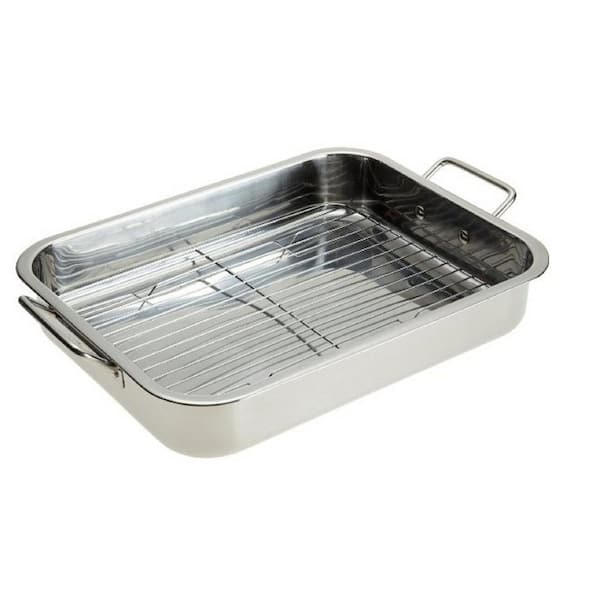 Unbranded Stainless Steel Roasting Pan with Rack