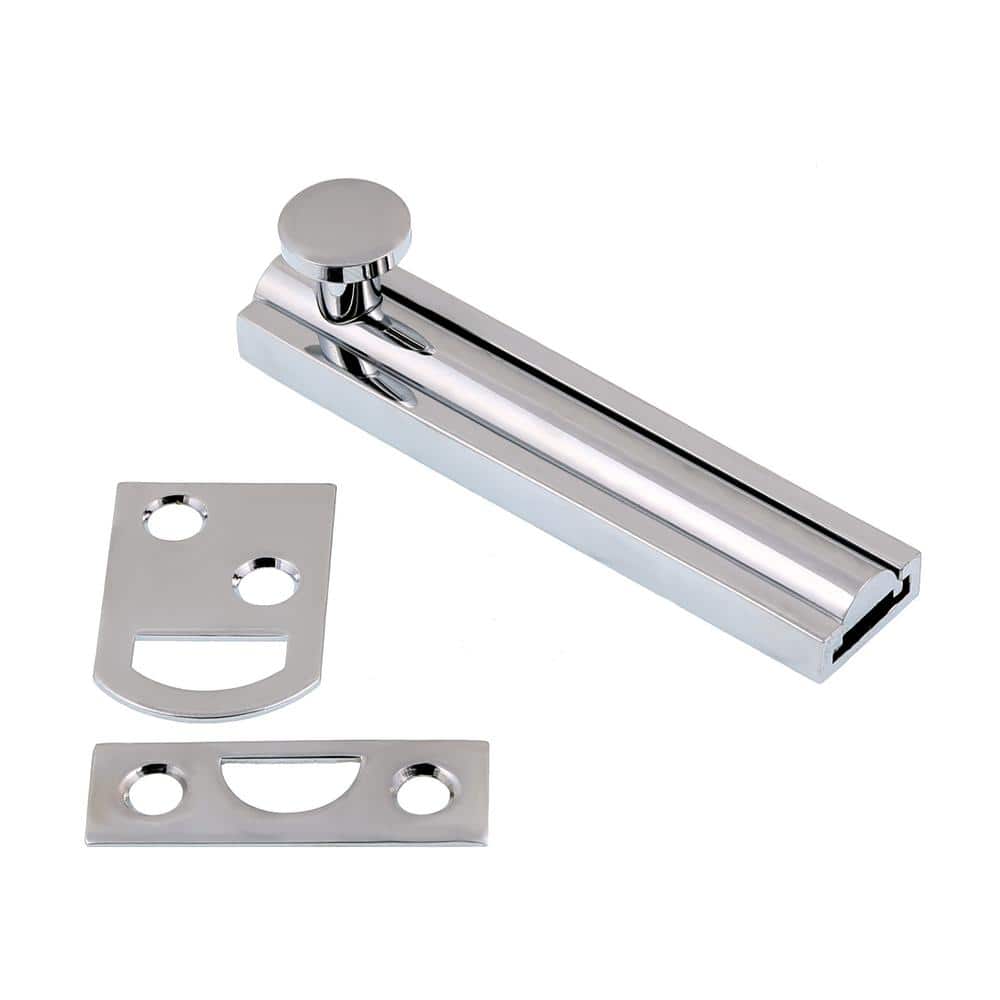 Polished Chrome 3" Solid Brass Surface Bolt