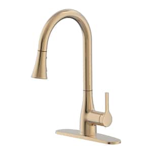 Classic Series Single-Handle Pull-Down Sprayer Kitchen Faucet in Champagne Gold