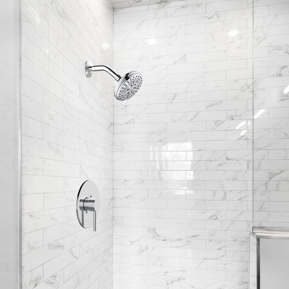 Mills Modern 7-inch Chrome 6-Function Wall Mounted Shower Head