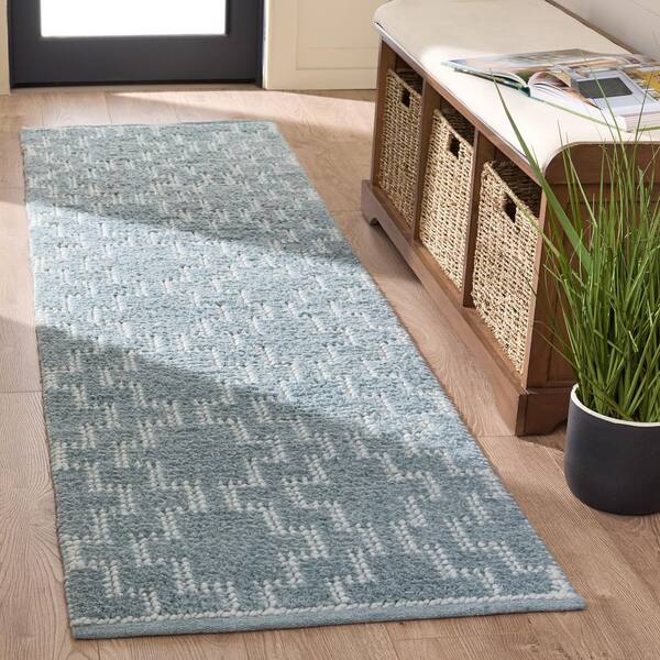 Vermont 2 ft. x 8 ft. Light Blue Tribal Runner Rug