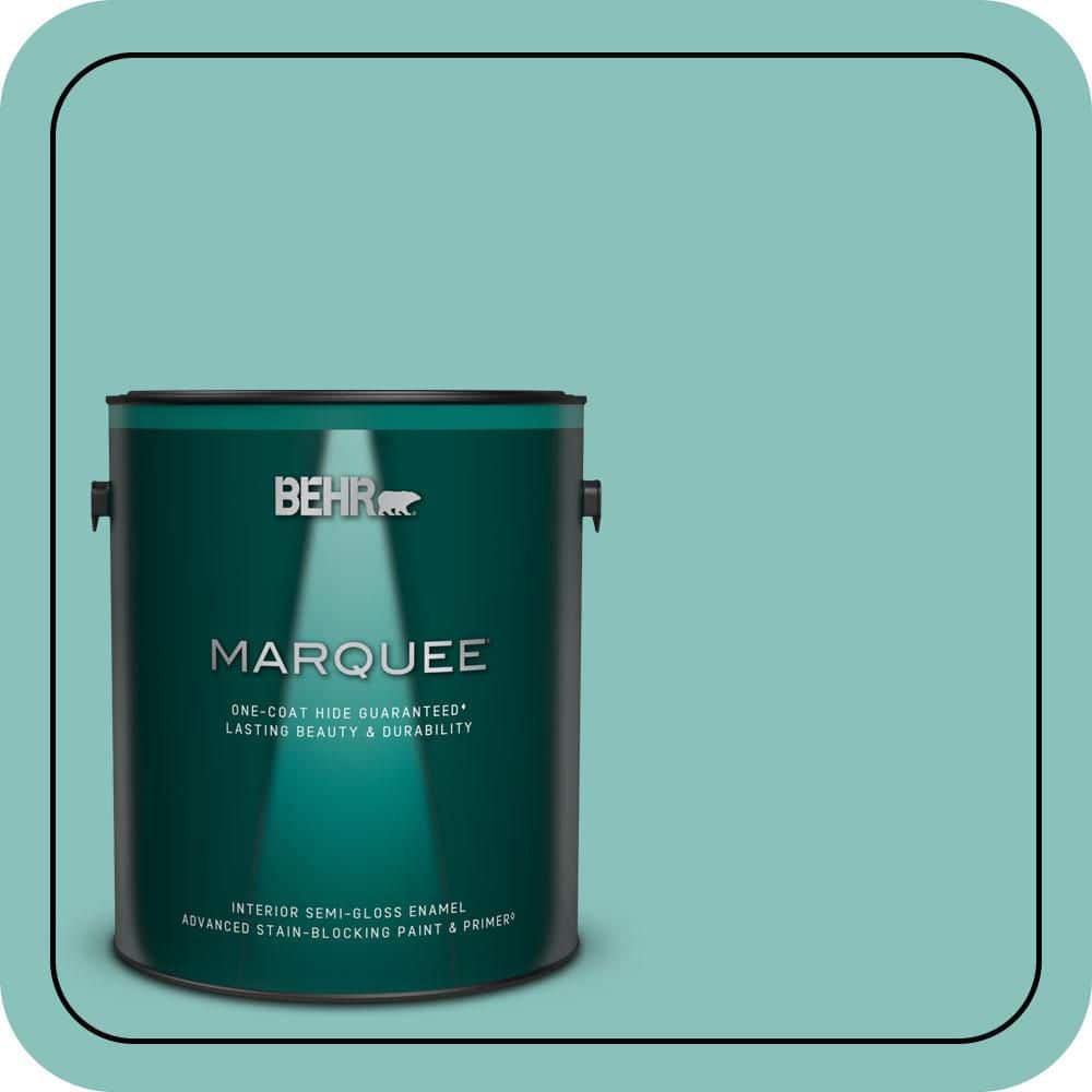 BEHR MARQUEE 1 gal. #M450-4 Undine One-Coat Hide Semi-Gloss Enamel ...