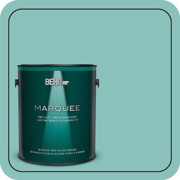 BEHR MARQUEE 1 gal. #M450-4 Undine One-Coat Hide Semi-Gloss Enamel Interior Paint & Primer