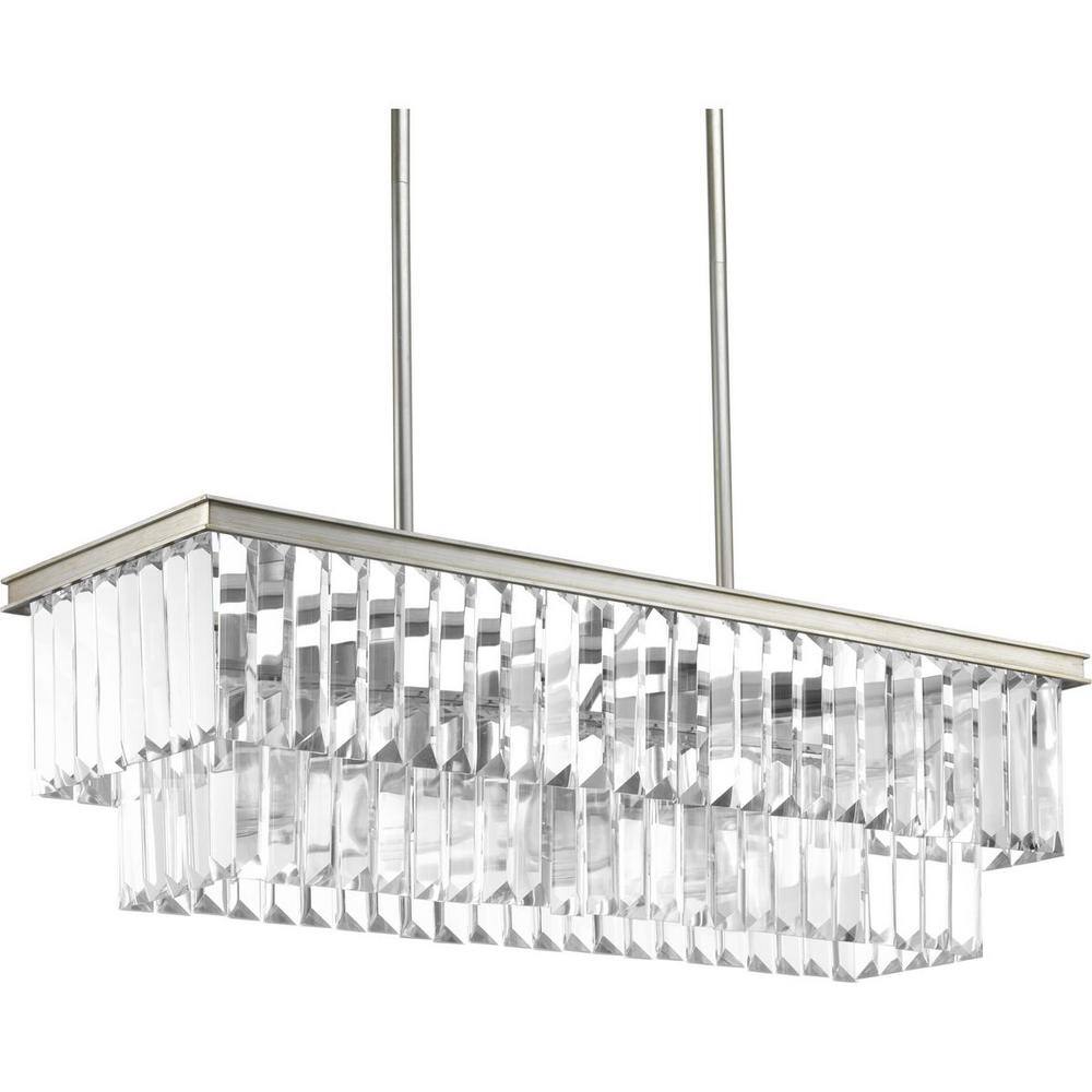 Bronze Crystal Rectangular Island Chandelier Light