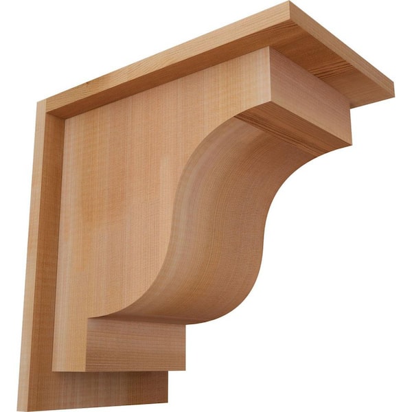Ekena Millwork 7-1/2 in. x 12 in. x 12 in. Newport Smooth Western Red Cedar Corbel with Backplate