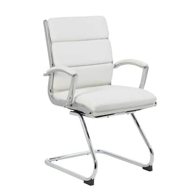 ExecutivePro 23 in. Width Standard White Faux Leather Guest Office Chair