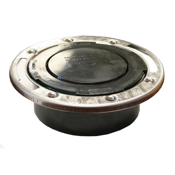 7 in. O.D. Plumbfit ABS Closet (Toilet) Flange with Stainless Steel Ring and Knockout, Fits Over 4 in. Sch. 40 DWV Pipe