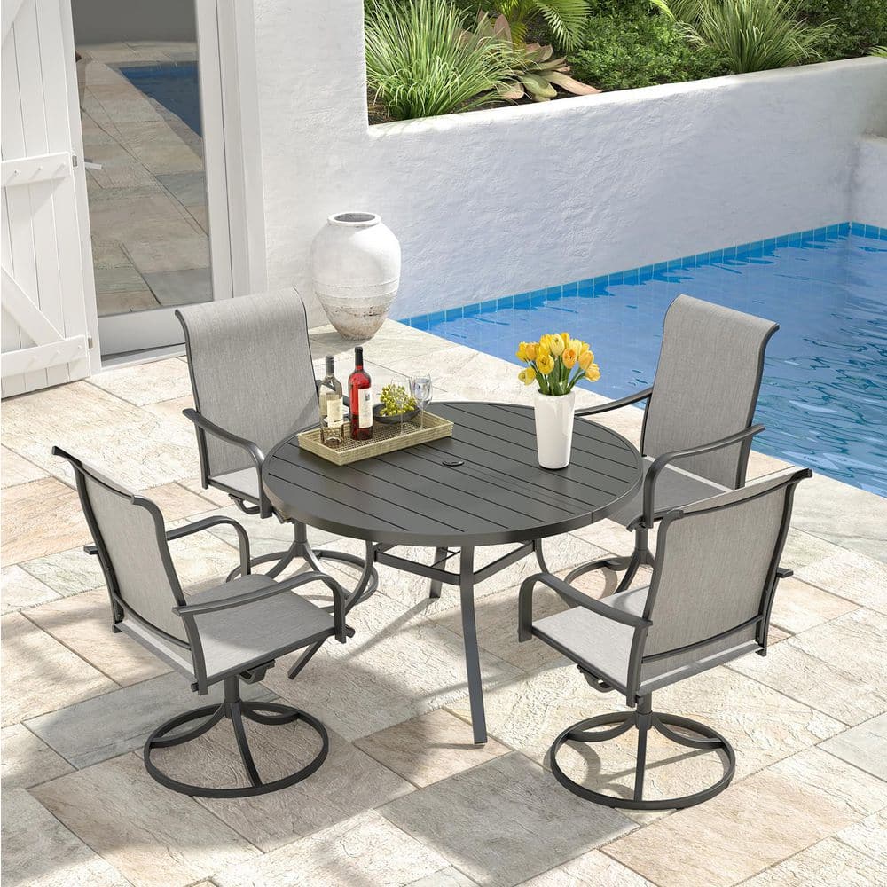 5-Piece 48 in. Round Dining Set With Swivel Chairs price history on PriceWatchPro