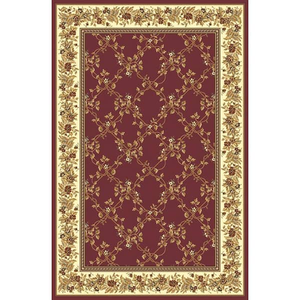 Noble Burgundy 8 ft. x 12 ft. Traditional Trellis Oriental Area Rug