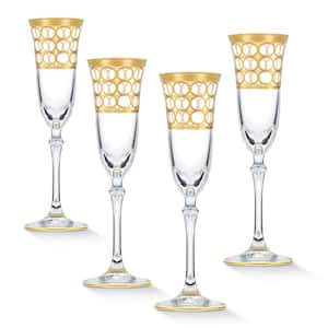 5 oz. Gold Ring Champagne Flute Stem Set (Set of 4)