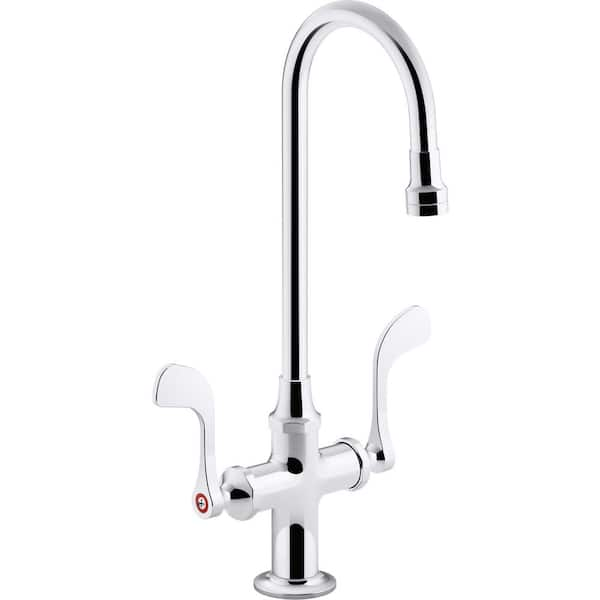 KOHLER Triton Bowe 1.0 GPM Monoblock Single Hole 2-Handle Bathroom Faucet with Laminar Flow in Polished Chrome