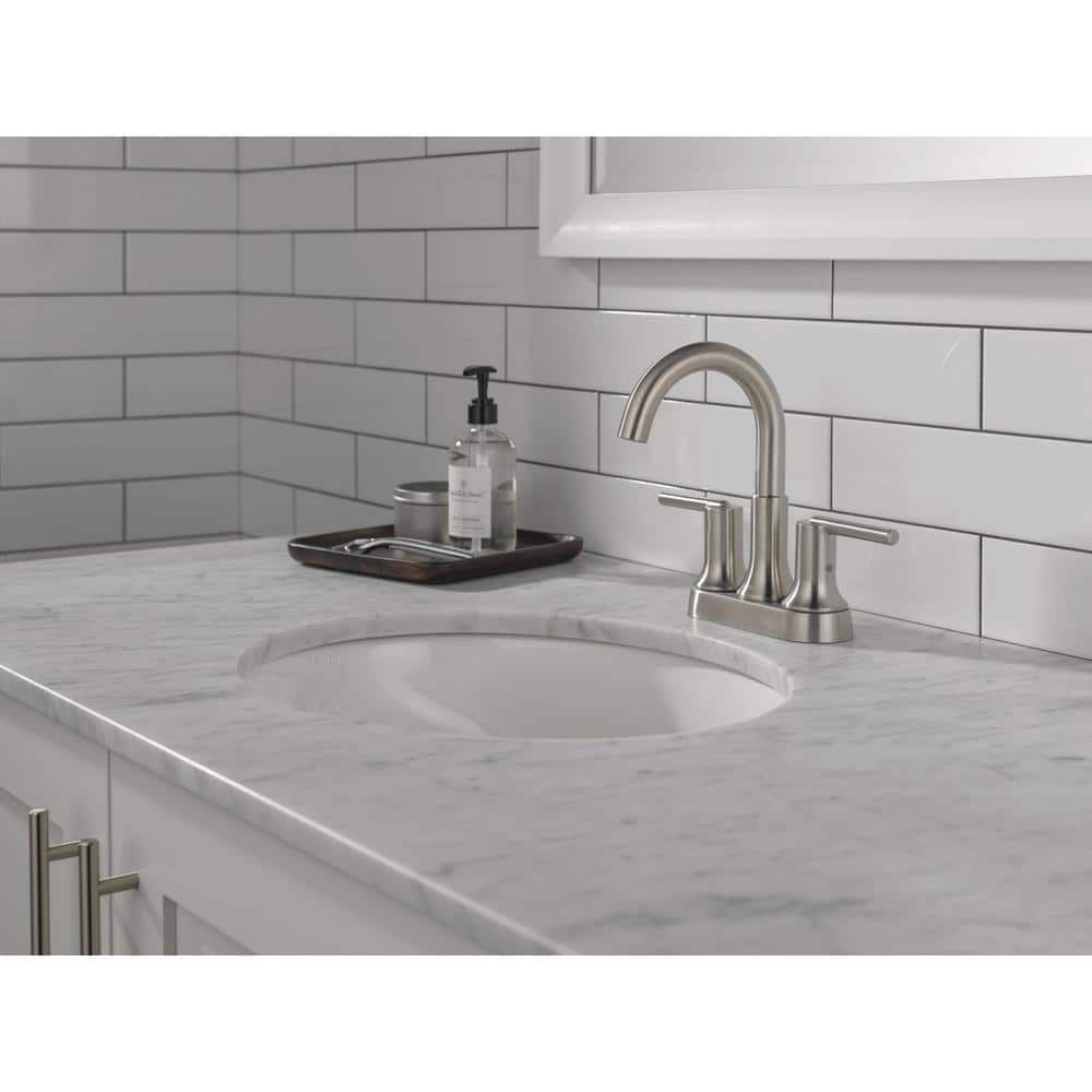 Sleek Trinsic 8'' Stainless Steel Modern Centerset Bathroom Faucet