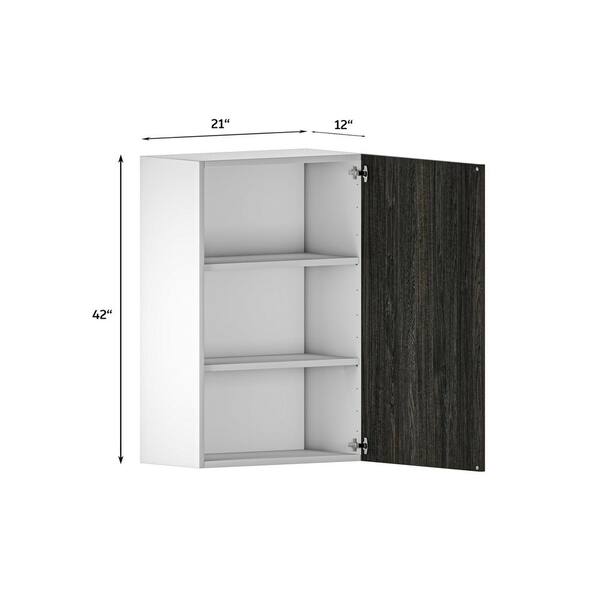 Cambridge Quick Assemble Modern Style, Carbon Marine 21 x 42 in. Wall Kitchen Cabinet (21 in. W x 12 D x 42 in. H)