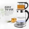OVENTE 7.2-Cup Stainless Steel Electric Glass Kettle with ProntoFill  Technology and 27-Oz. Reusable Teapot with Infuser, Bundle KG733S + FGK27B  - The Home Depot