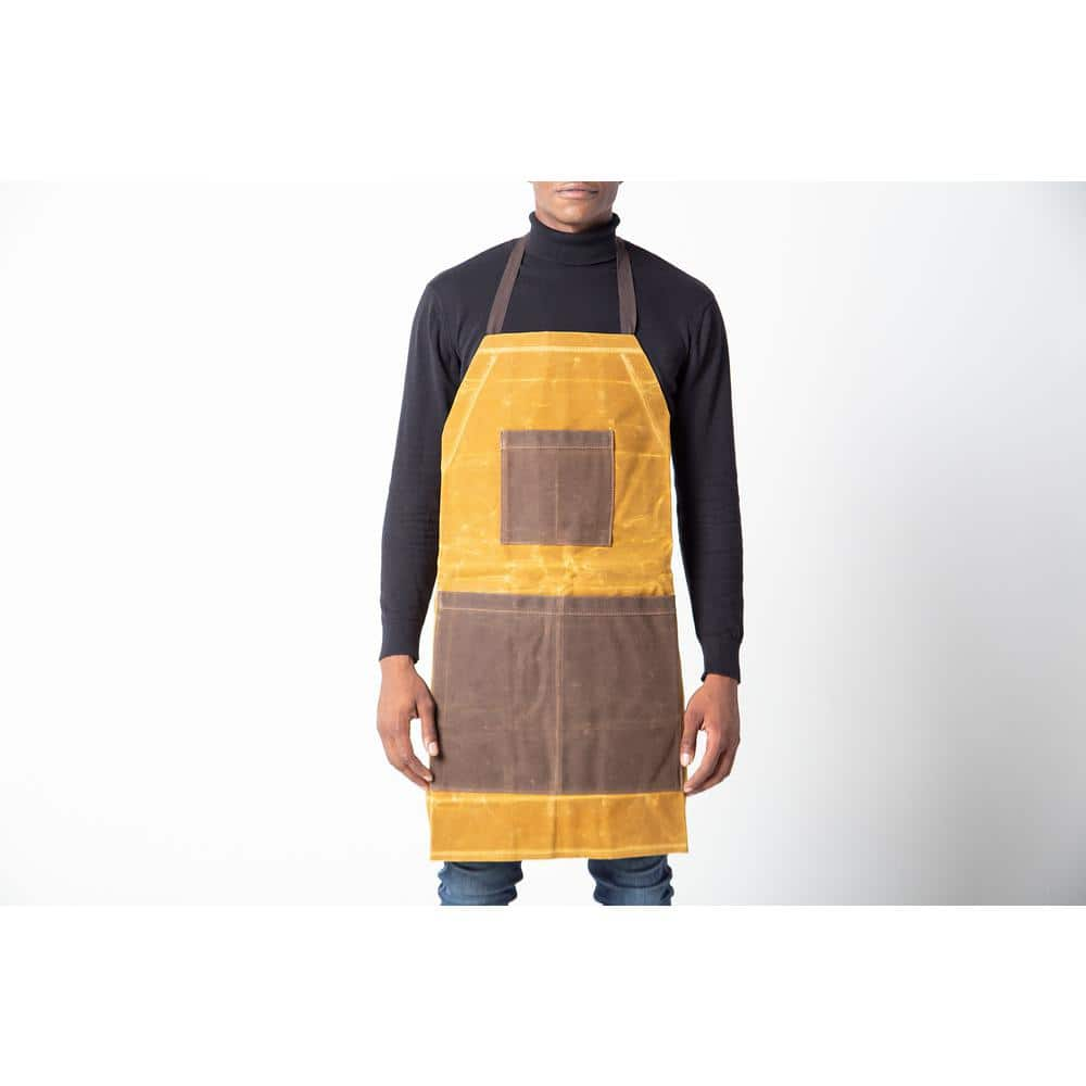 CB Station Waxed Canvas Two-toned Utility Apron Yellow & Khaki