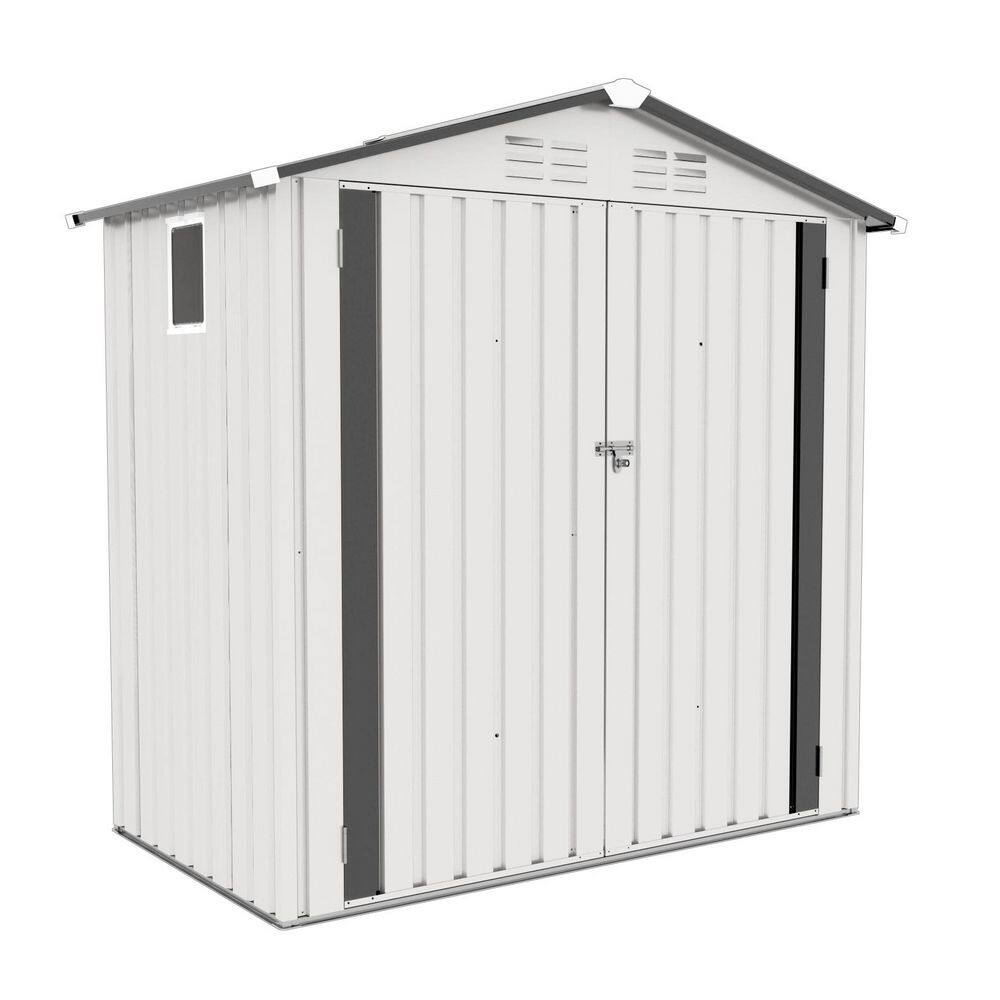 6 ft. W x 3.6 ft. D Metal Outdoor Storage Shed, White Garden Tool Shed Roof Waterproof with Lockable Door (96 sq. ft. ) price history on PriceWatchPro