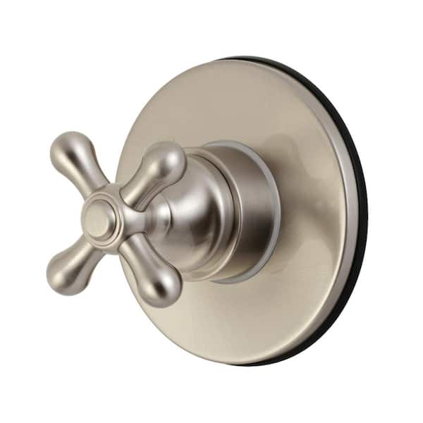 Kingston Brass Single-Handle 1-Hole Wall Mount Three-Way Diverter Valve with Trim Kit in Brushed Nickel