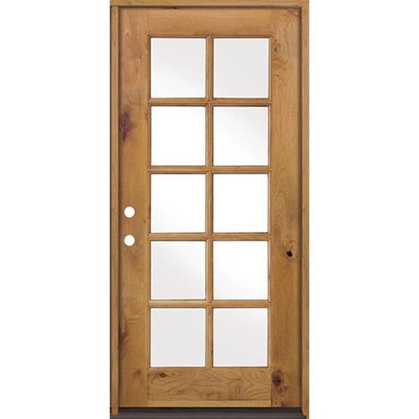 Krosswood Doors 30 in. x 80 in. Classic French Alder 10Lite Clear Low