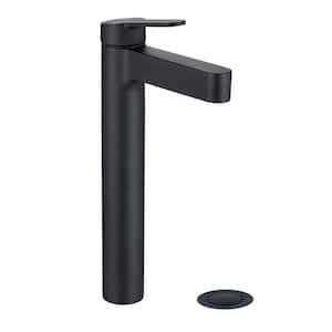 Boger Single-Handle Single-Hole Bathroom Faucet with Pop-Up Drain in Matte Black