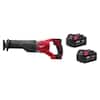 Milwaukee M18 18V Lithium-Ion Cordless SAWZALL Reciprocating Saw w/ (2) M18 5.0 Ah Batteries 2621-20-48-11-1852B