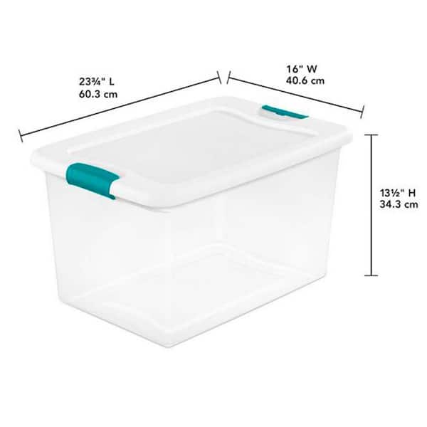 Sterilite 32 qt. Storage Box Stackable Latching Container in Clear  (12-Pack) 12 x 14968006 - The Home Depot
