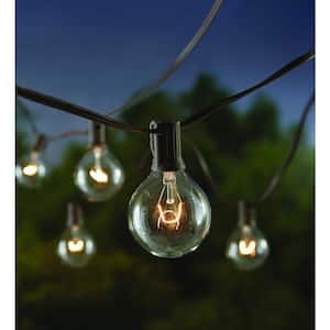 12-Light 12 ft. Outdoor/Indoor Plug-In G50 Incandescent Clear Bulbs Cafe String Light (2-Pack)