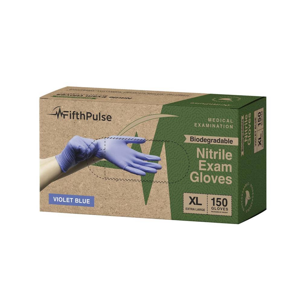 Extra Large - Biodegradable Nitrile Gloves, Medical Exam, Latex Free and Po