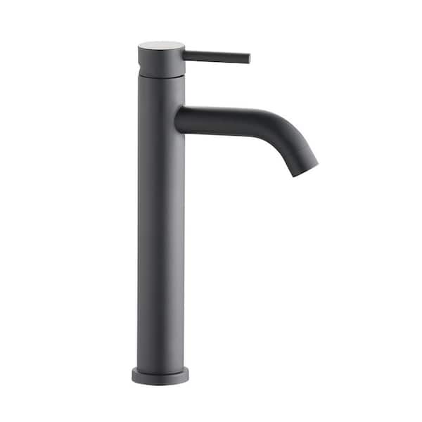 Unbranded Modern Tall Faucets Single Handle One Hole Lavatory Bathroom Sink Faucet in Matte Black