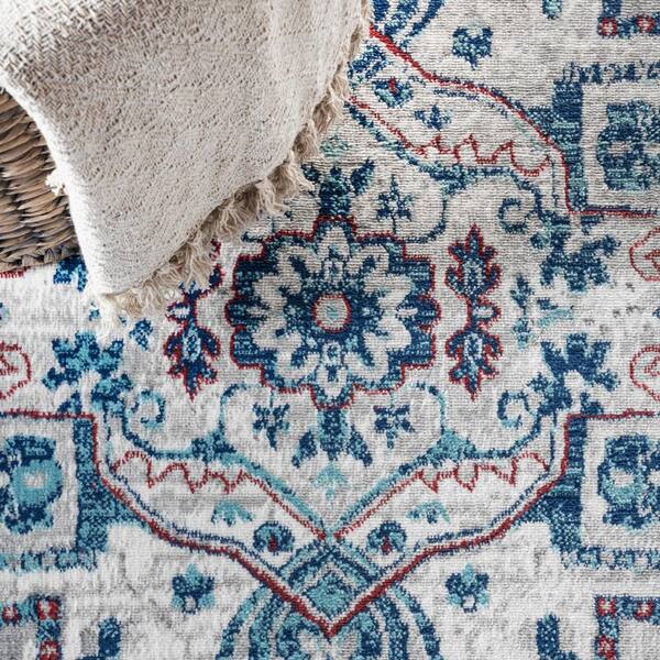 JONATHAN Y Modern Persian Vintage Medallion Light Grey/Blue 8 ft