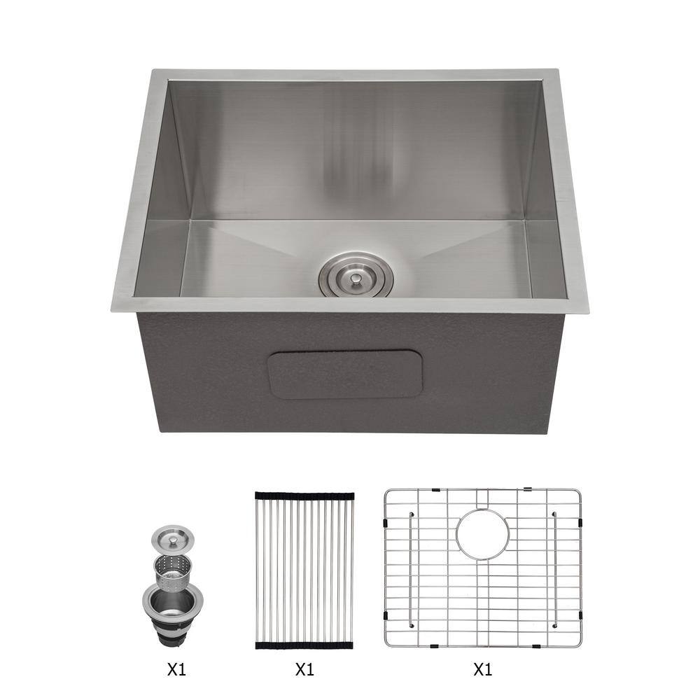 Staykiwi 21 in. x 18 in. Undermount Laundry/Utility Sink in Brushed ...