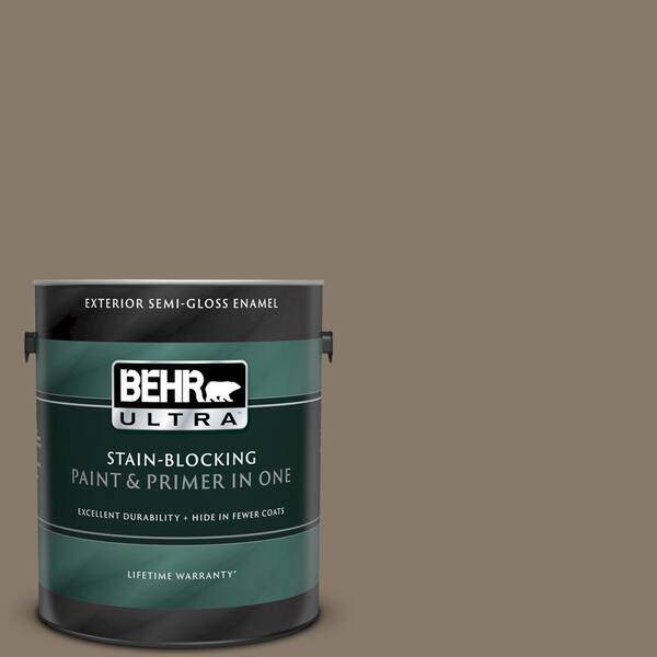 BEHR ULTRA 1 gal. #UL170-22 Native Soil Semi-Gloss Enamel Exterior Paint and Primer in One