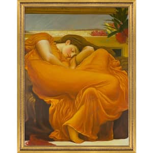 Flaming June by Lord Frederic Leighton Versailles Gold Queen Framed People Oil Painting Art Print 35 in. x 45 in.