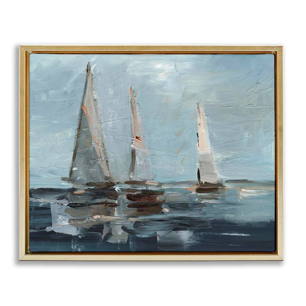 Moody Sailboats Maritime by Ethan Harper Gold Floater Frame Typography Graphic Art Print 17 in. x 21 in. price history on PriceWatchPro