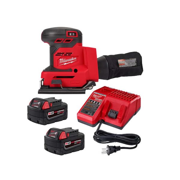 M18 18V Lithium-Ion Cordless 1/4 in. Sheet Sander w/(2) 5.0ah and Charger