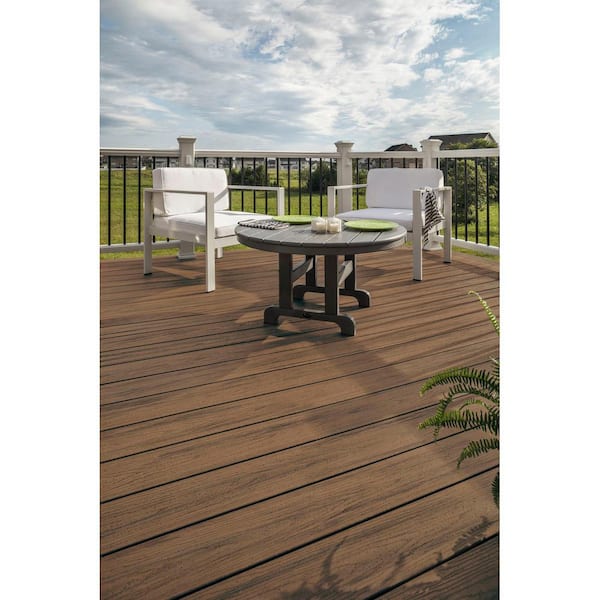 Trex - Enhance Naturals 1 in. x 6 in. x 16 ft. Toasted Sand Grooved Edge Brown Composite Deck Board