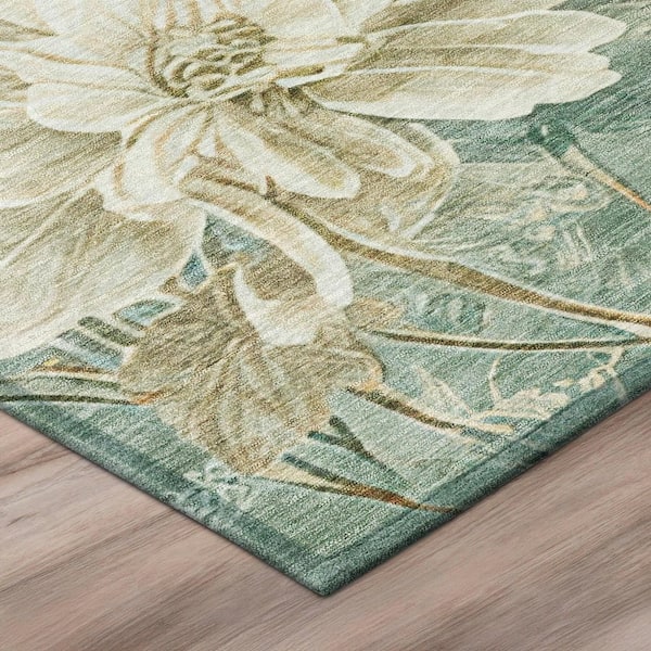 Chantille Machine Washable Indoor/Outdoor Abstract ACN2882 Aloe 8 ft. x 10 ft. Area Rug