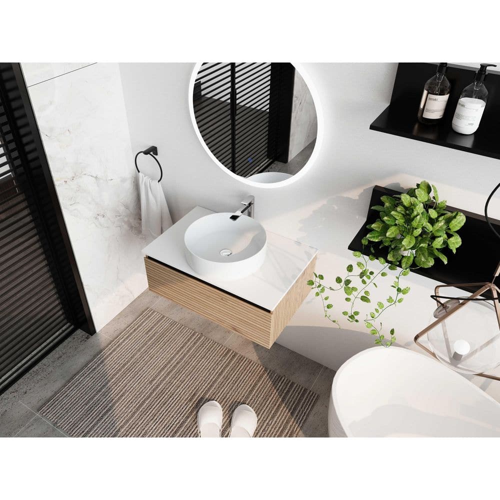 30 in. Single Sink Floating Brown Bath Vanity with White Ceramic Sink Top price history on PriceWatchPro