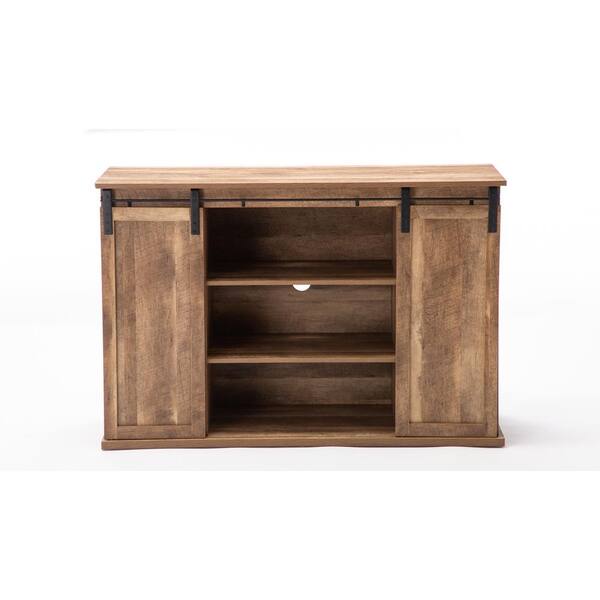 Natural Wood Tv Stand Fits Tvs Up To 50 In With Storage Doors Details about   Weston 47 In 