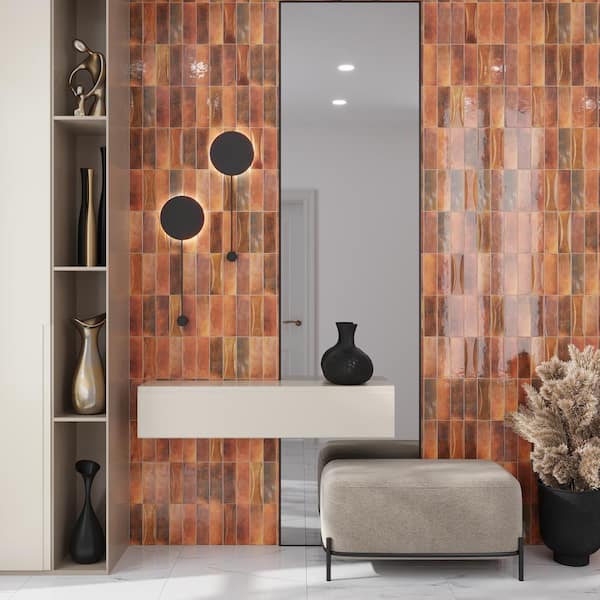 Antiek 2.58 in x 7.9 in Red Ceramic Glossy Wall Tile (40 Cases/215.2 sq. ft. /Pallet)