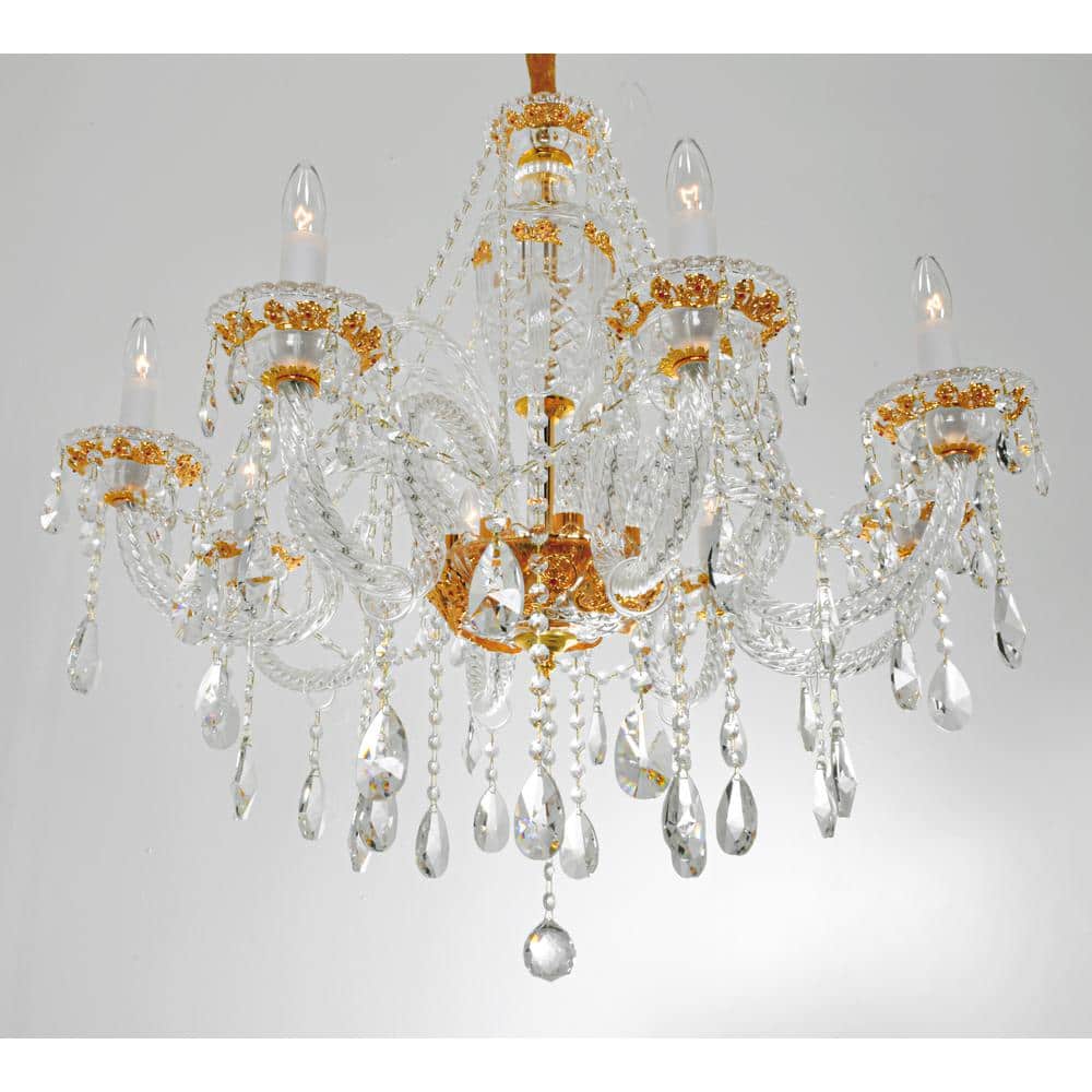 Opulent Gold and Crystal Tiered Empire Chandelier