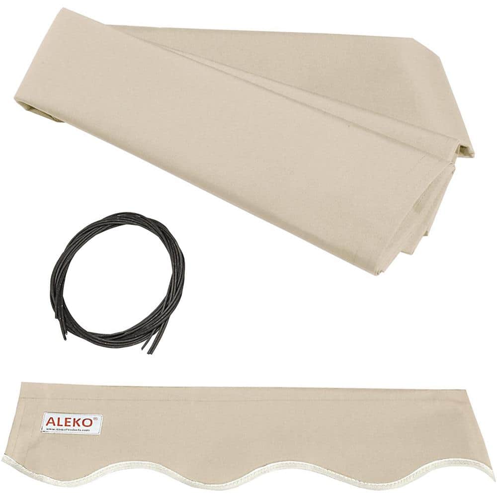 Ivory Polyester Retractable Awning Fabric Replacement, 13' x 10'