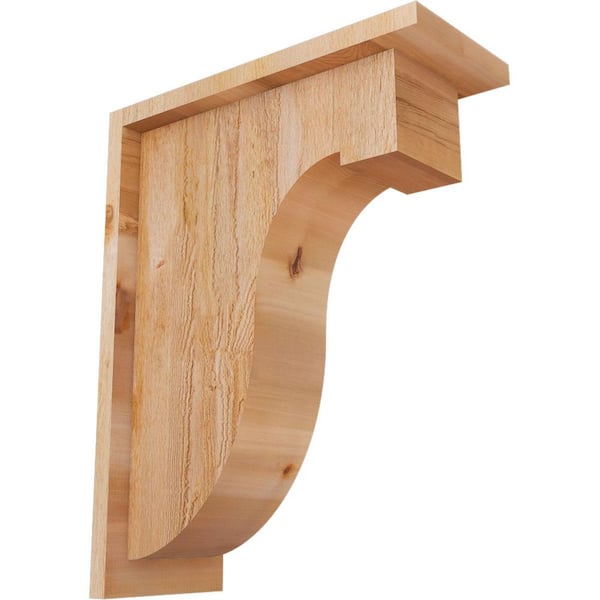 Ekena Millwork 6 in. x 14 in. x 18 in. Western Red Cedar Del Monte Rough Sawn Corbel with Backplate