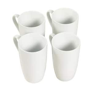 20 fl. oz. White Stoneware Latte Mug (Set of 4)