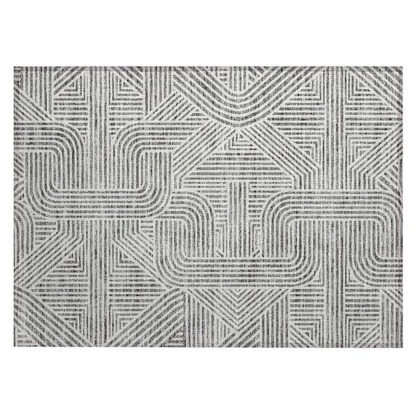 Chantille Machine Washable Indoor/Outdoor Abstract ACN917 Gray 1 ft. 8 in. x 2 ft. 6 in. Area Rug