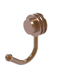 Venus Collection Wall-Mount Robe Hook with Dotted Accents in Brushed Bronze